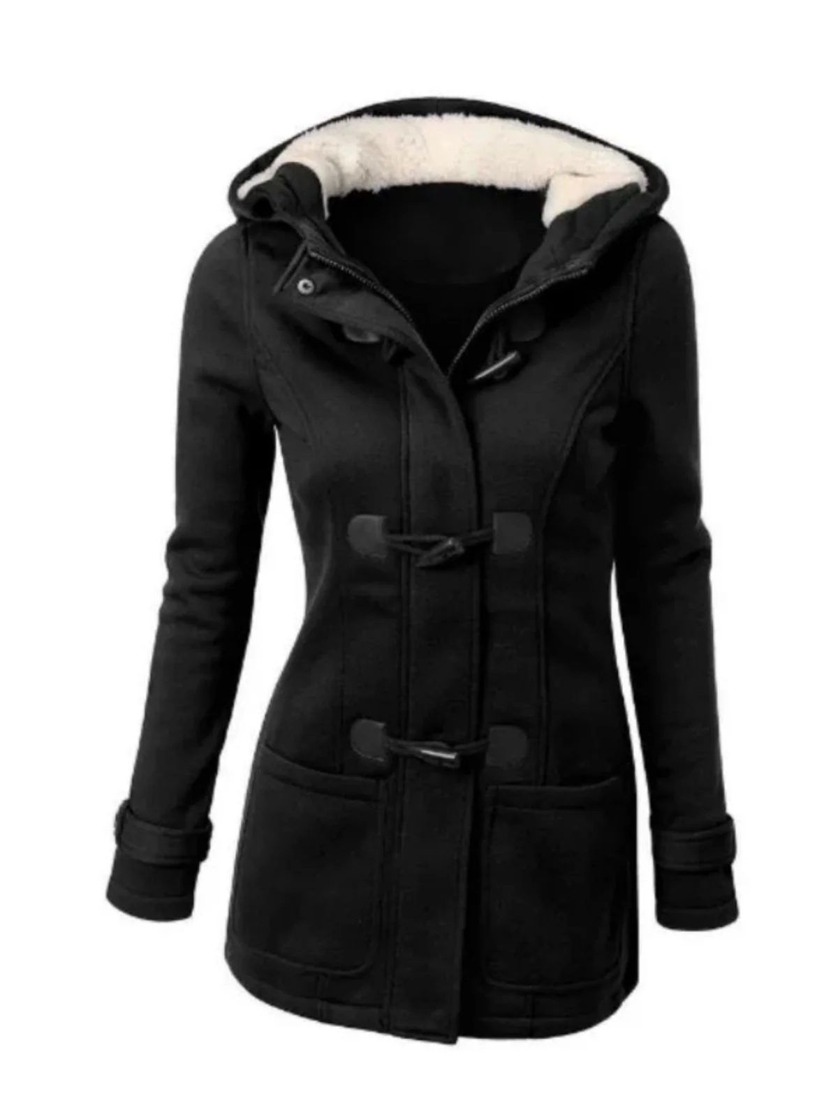 

Женское хлопковое пальто Thiened с капюшоном, однотонное уличное пальто свободного покроя, длинное пальто средней длины на молнии све