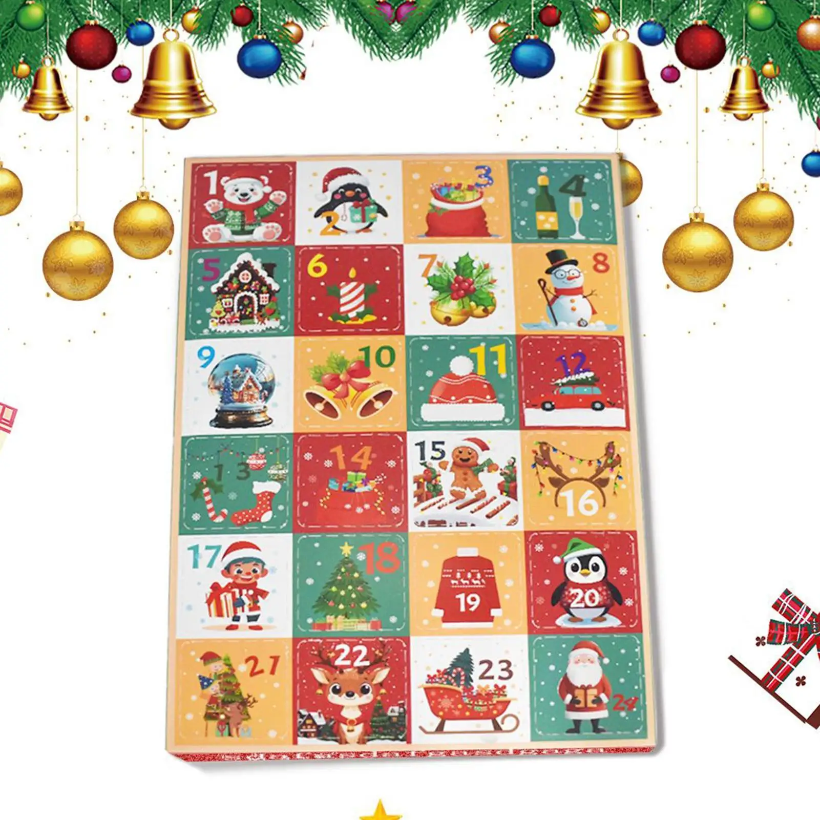 

Рождественские календари обратного отсчета, пустые праздничные 5-компонентные многоразовые 24-дневные календари обратного отсчета для деятельности, сбора, фестиваля