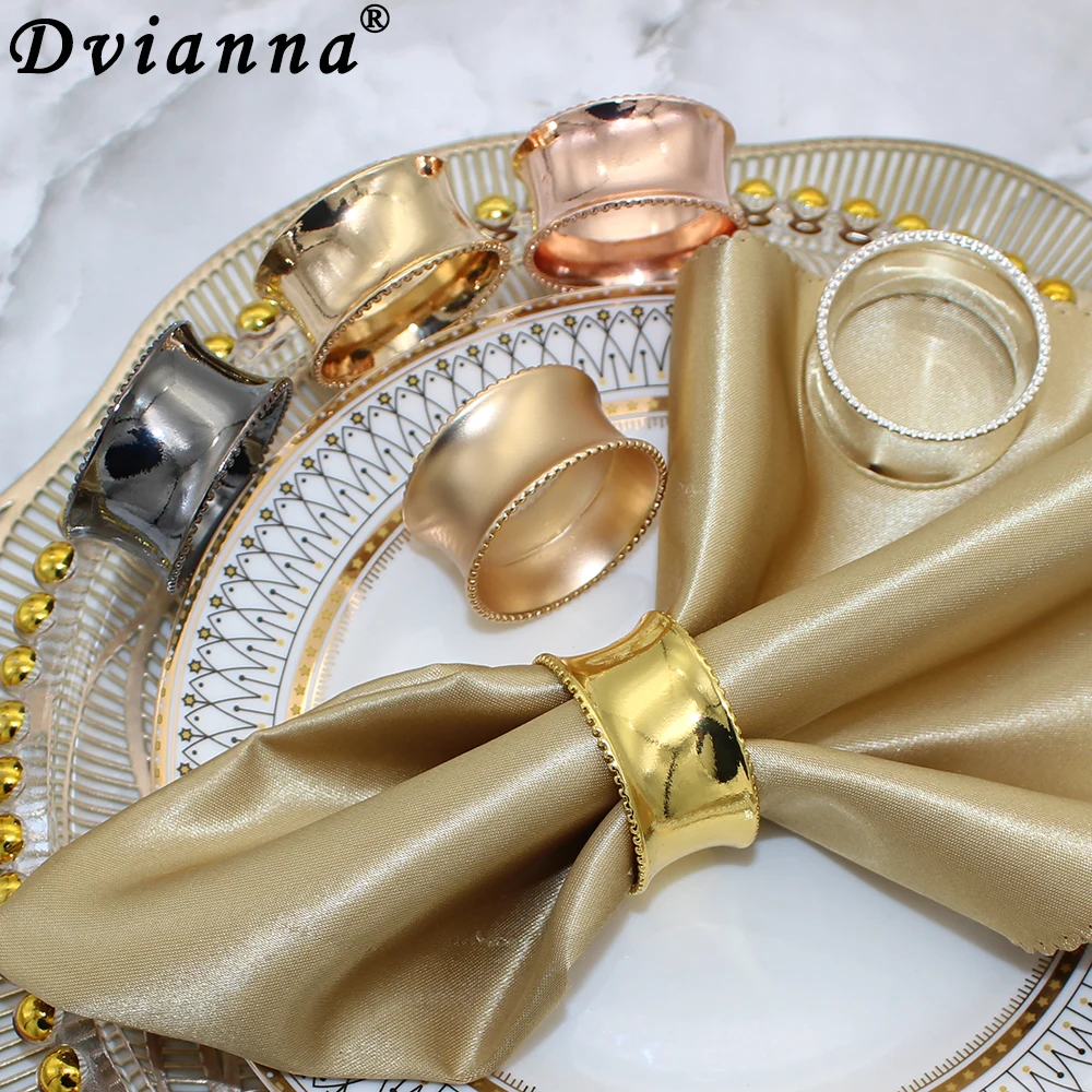 6/12/24Pcs Metal Napkin Holder Rings Gold Napkin Buckle for Wedding Dinner Parties Weddings Receptions Family Gatherings HWM06