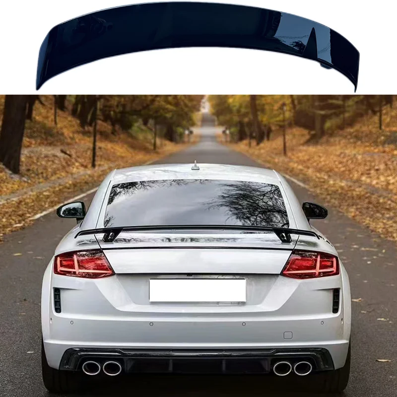 Carbon Fiber Look Car Rear Trunk Spoiler Wings For Audi TT MK3 8S TTS TTRS Sline Coupe 2015-2020 Rear Spoiler Boot Lid Wing Lip