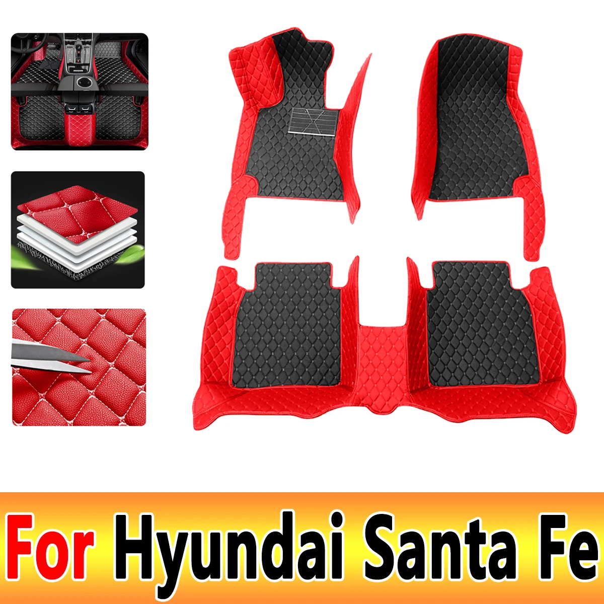 Car Floor Mats For Hyundai Santa Fe TM 2013~2018 5seat Waterproof Pads Car Mat Covers Floors Alfombra Para Auto Car Accessories