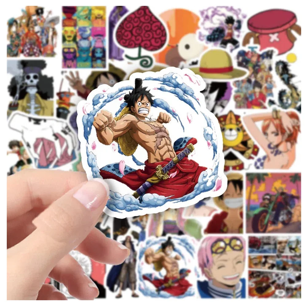 10/30/60 pçs uma peça anime graffiti adesivos decalques diy skate guitarra bagagem telefone à prova dwaterproof água legal mangá adesivo brinquedo decoração