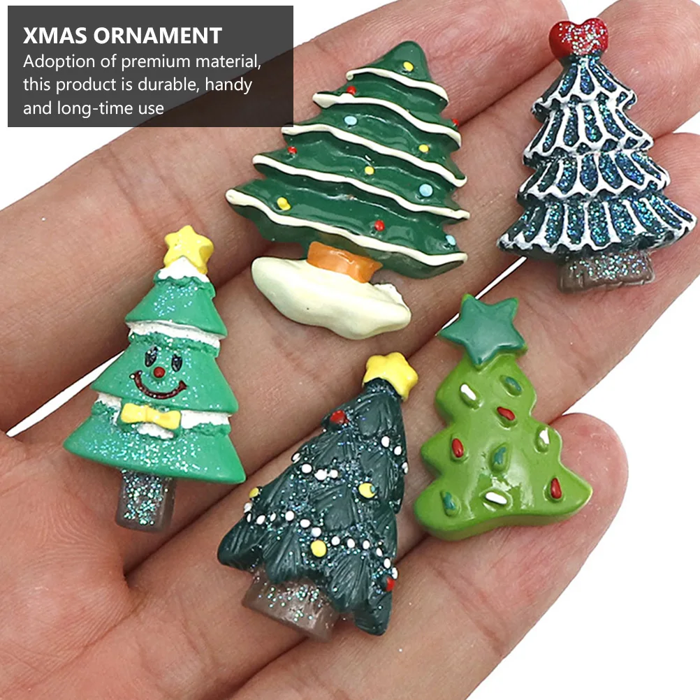 

20 Pcs/Package Little Resin Christmas Tree Ornaments Xmas Trees Accessories Charm Indoor