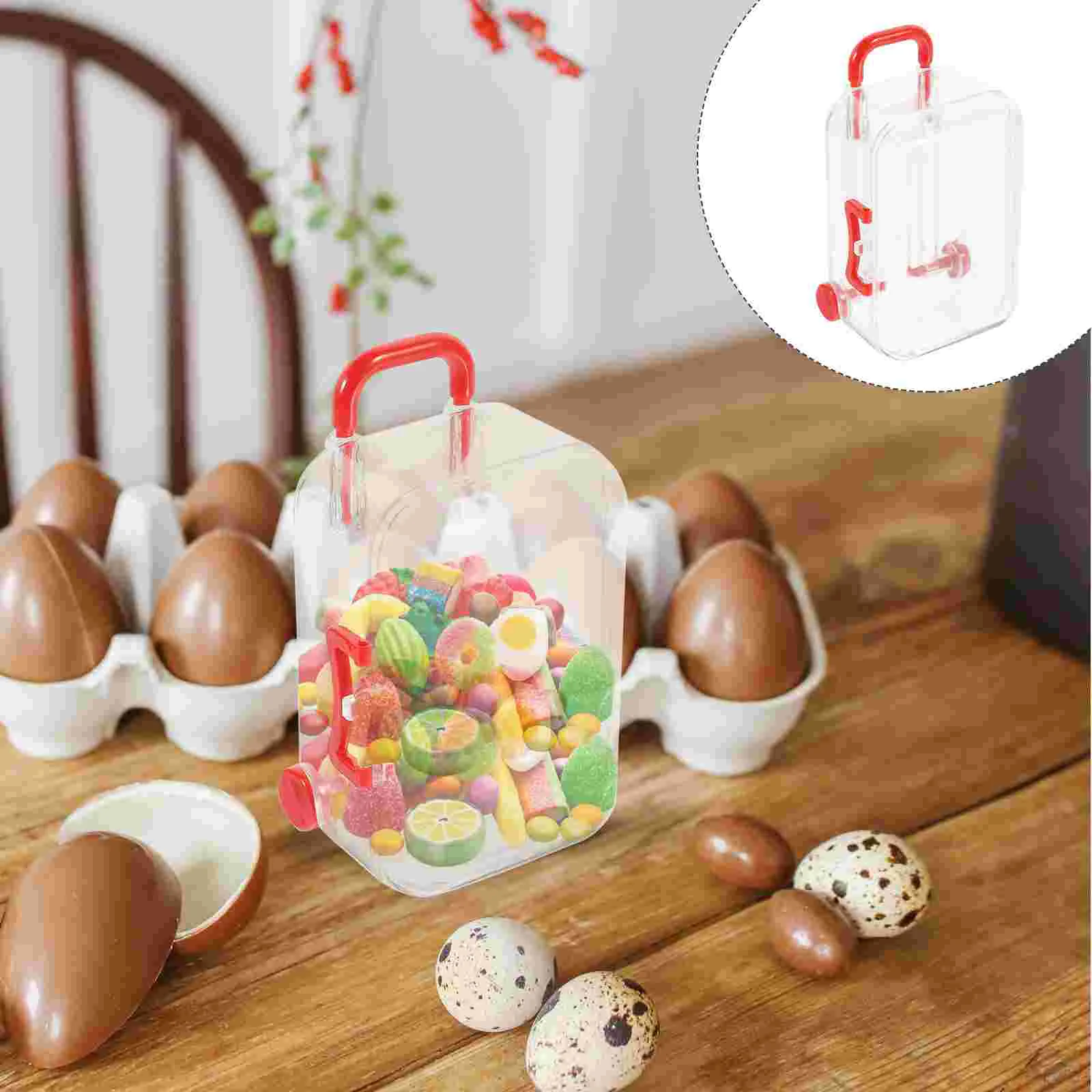 12 Pcs Suitcase Candy Box Mini Trunk Playthings Clear Portable Gift Boxes Plastic Party Decorations