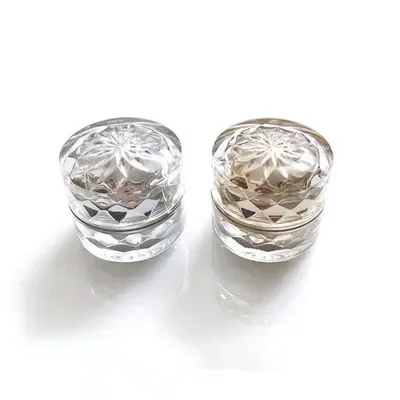 Frasco de creme acrílico de diamante brilhante dourado/prata 5g, garrafas recarregáveis de máscara de loção, embalagem cosmética frasco cosmético em pó para unhas