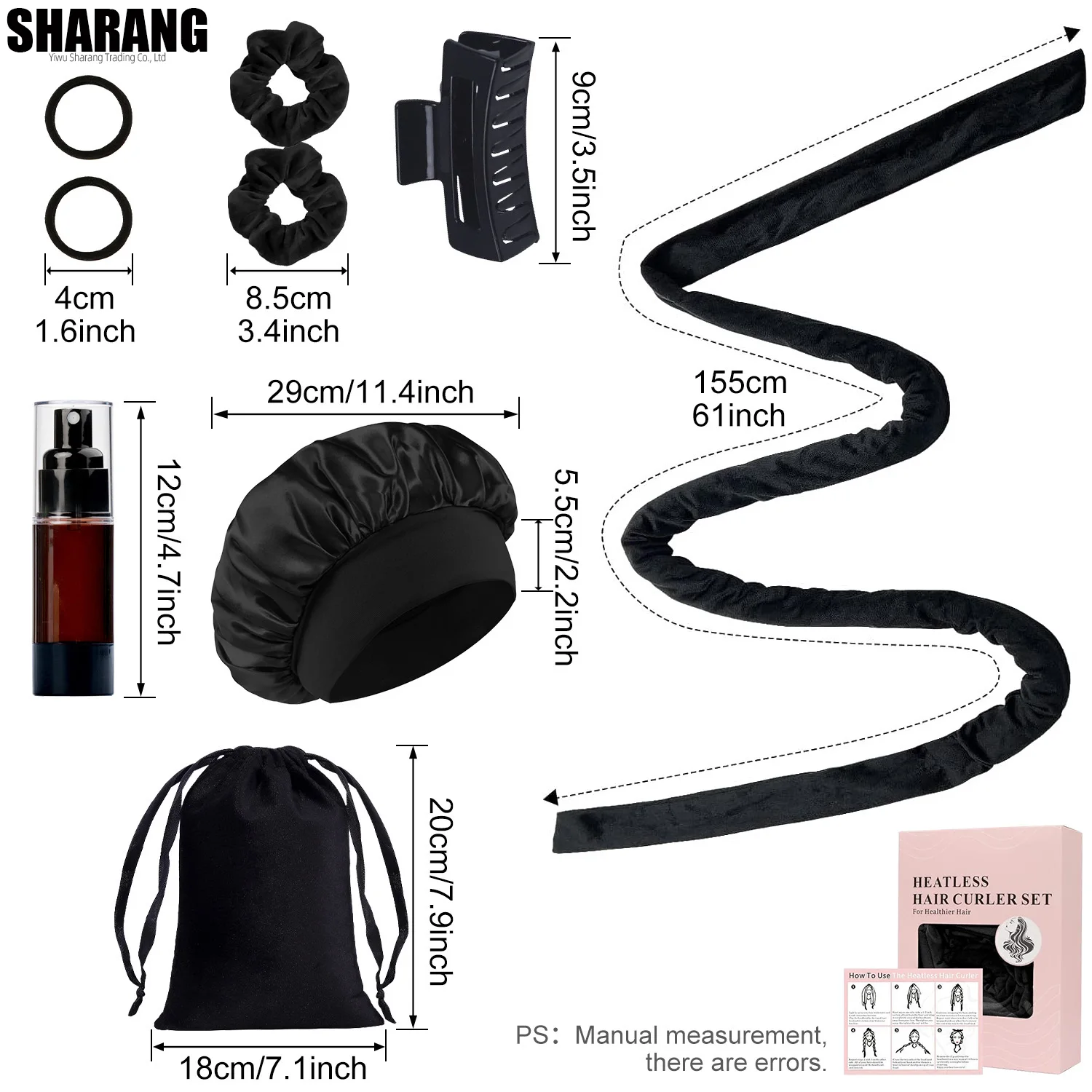 Satin Heatless Curls Lockenwickler über Nacht zum Einschlafen Lockenwickler Lockenwickler Keine Hitze Haarwickel für Locken Stirnband, 70" Satin Heat – Detail 2