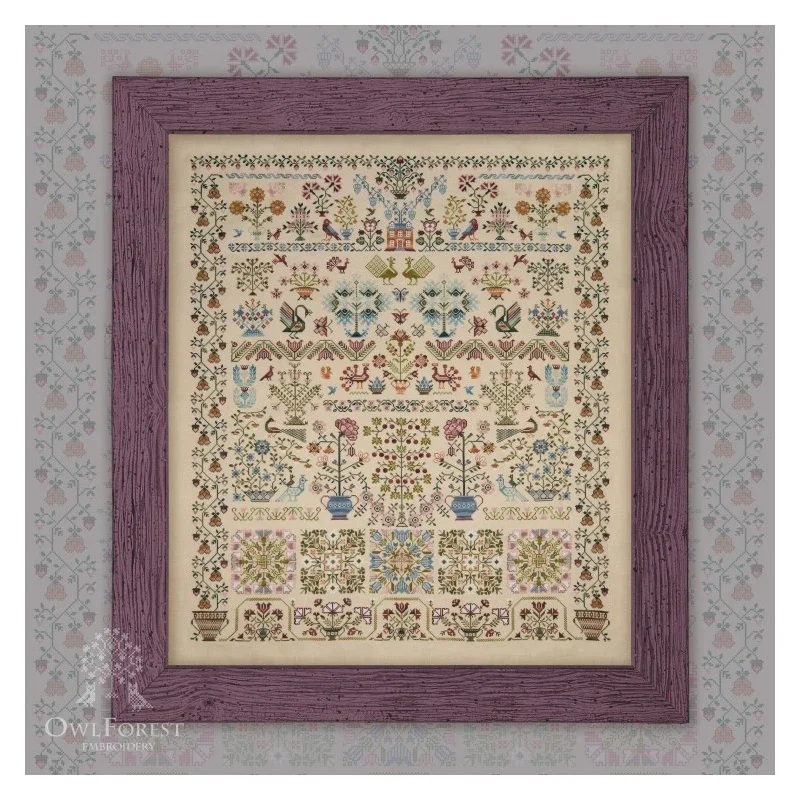 Garden of Eternal Blossoms, Amishop Counted Canvas Cross Stitch Kits, Everflowering Garden, Flower, Embroidery, OwlForest, 0105