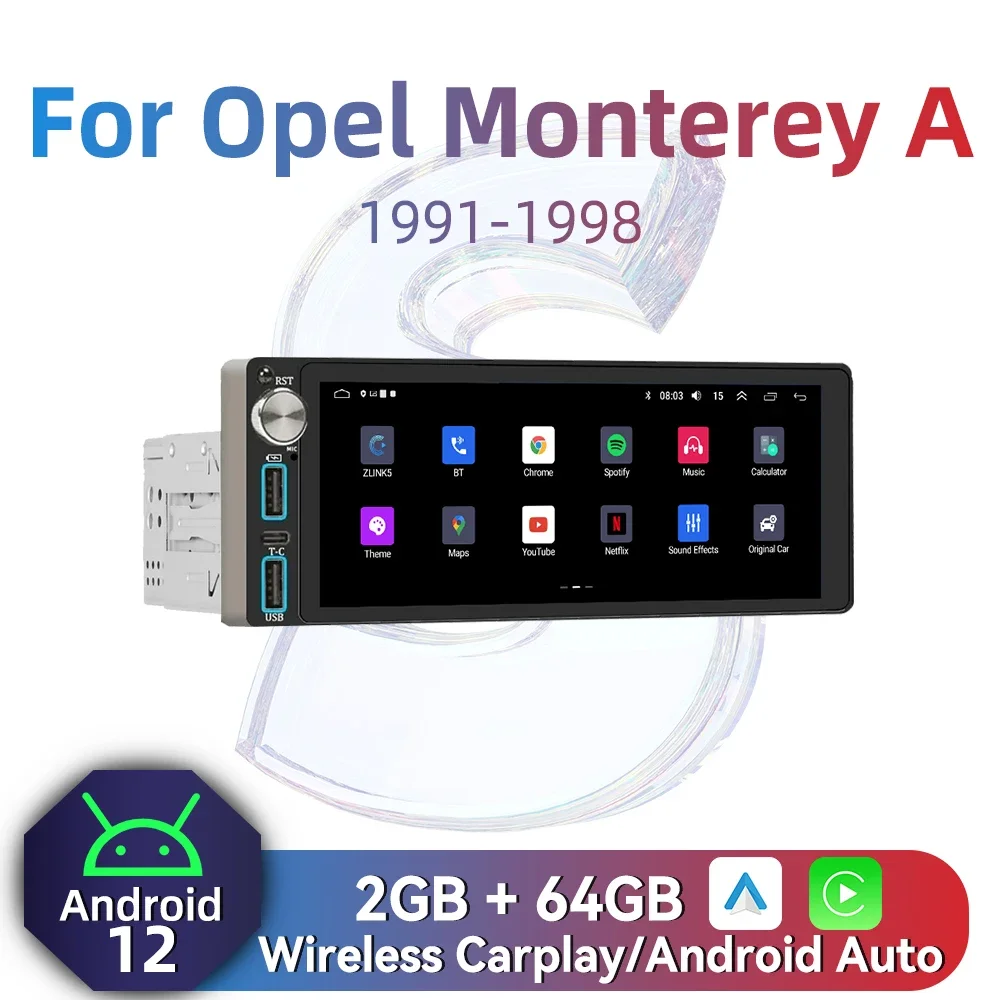 

Carplay Android Auto Autoradio 1Din Radio Android Car Multimedia for Opel Monterey A 1991-1998 6.86" Screen Stereo Head Unit GPS