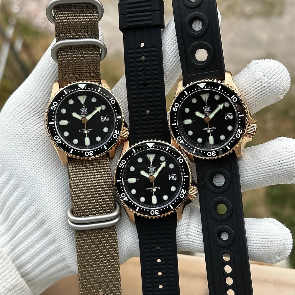 Steeldive 1973S CuSn8 Bronze Diver Watches Automatic Mechanical