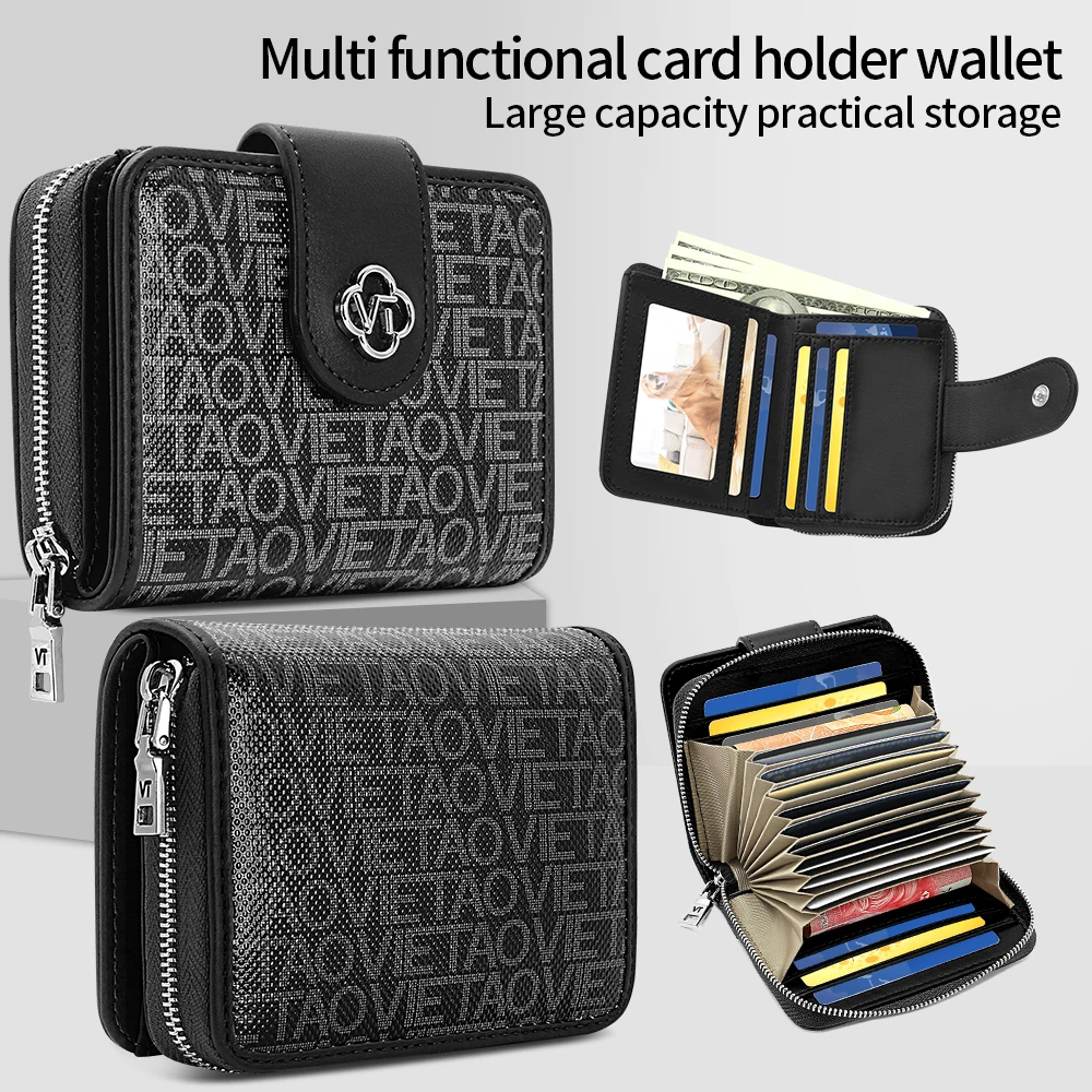 

High End Busine Leather Clip Wallet Minimalist Design Letter Printed Style Multiple Card Wallet Temperament Style Wallet Bag