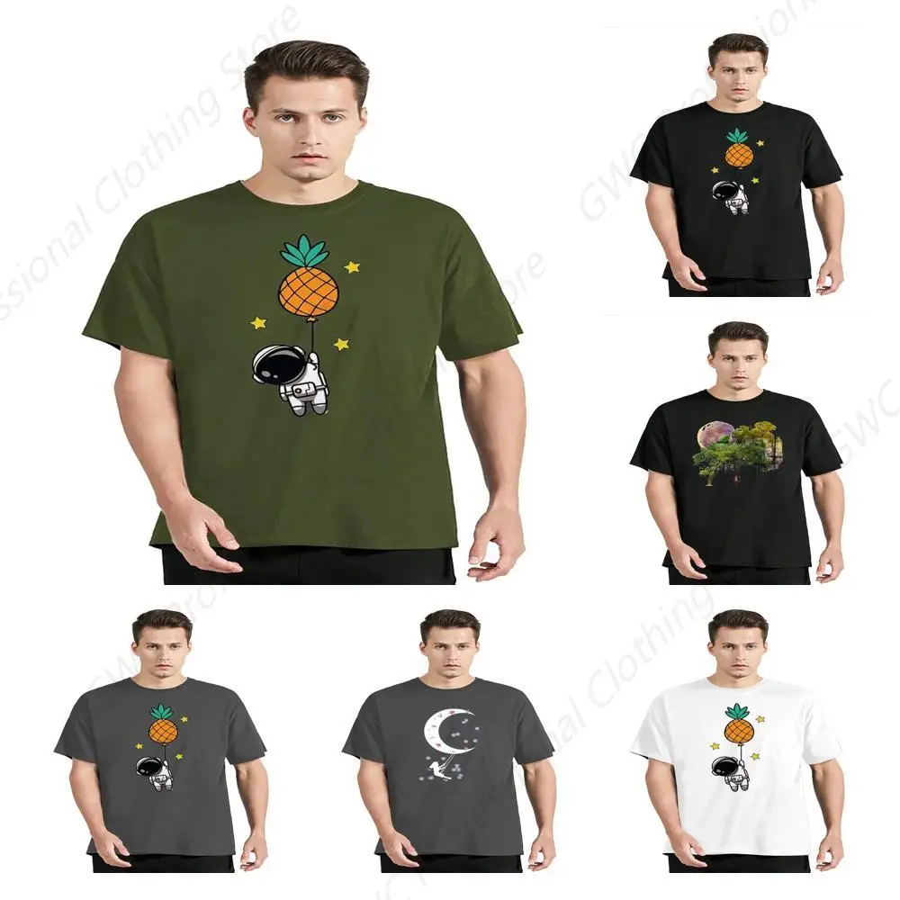 Moon Funny 90s T-Shirt Cartoon Graphic Tshirt Casual Cotton Tops Men's Clothing  S - 6XL Fresh Classic Basic Tshirts