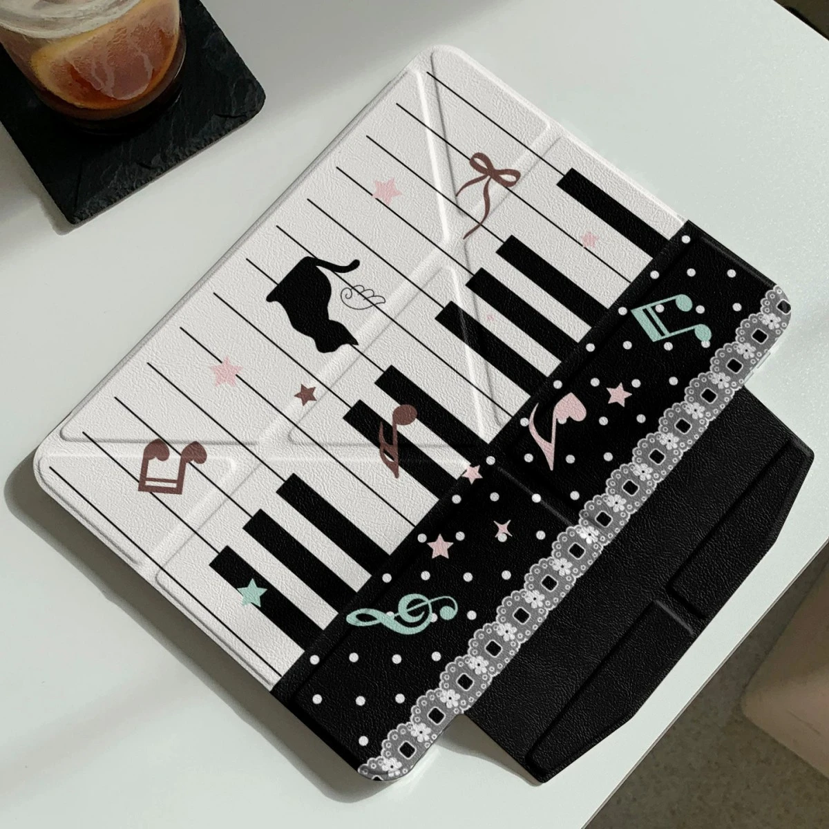 Piano Stars Kitten New Tablet Case For iPad Pro 11 12.9in 13 M4 9.7 10.2 5/6th 7/8/9 10 11th MINI Air 2 4 5 6 7 Trifold Case