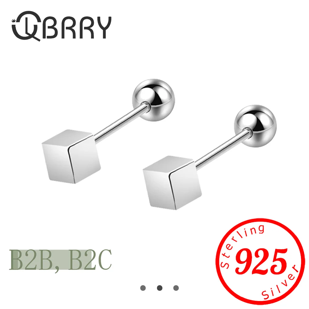 

High Quality Lady's 925 Sterling Silver Jewelry New Fashion Square Star Stud Earrings