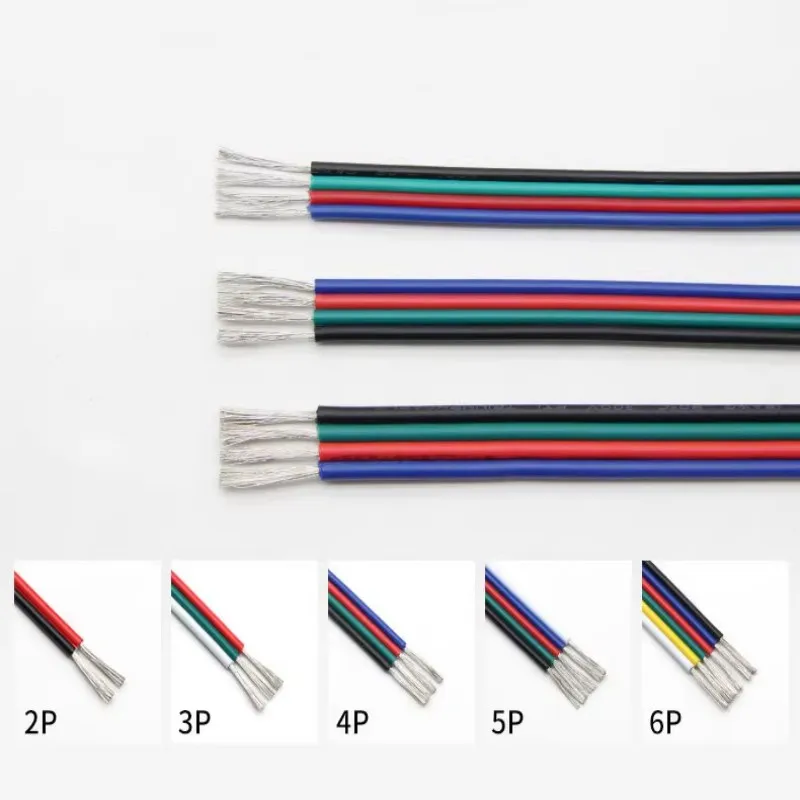 10-50M 22awg 2pin 3pin 4pin 5pin 6pin Extension Electric Wire 5050 3528 RGB RGBW RGBWW RGBCCT LED Strip Extend Cable Connector