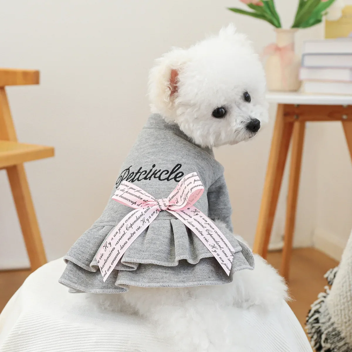 Pet Autumn and Winter Dress Bow Cake Dress Clothing Small Puppy Cat Thick Dress Dog Dresses for Small Dogs Puppy Clothes