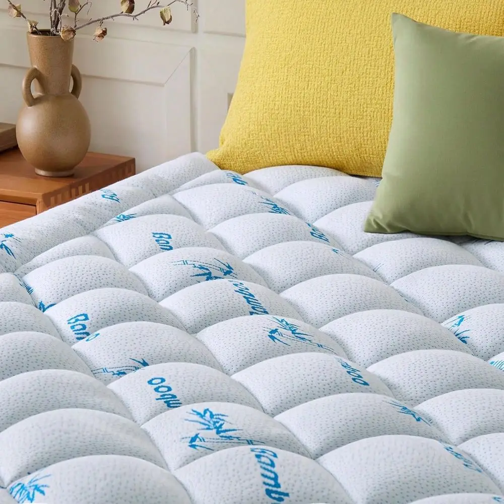 

Mattress Topper, Viscose Derived From Bamboo Thick Pillow Top Mattress Pad With Deep Pocket, Naturally Cooling For Hot Sleepers