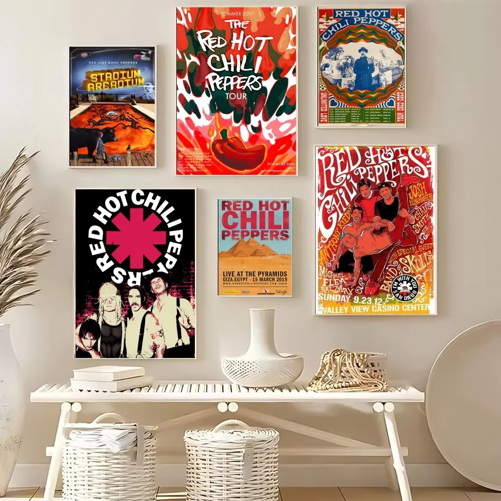 Music band R-Red Hot C-Chili Peppers Poster HD Self-Adhesive Wall Art for Living Room Bedroom No Fade Modern Home Decor Stickers