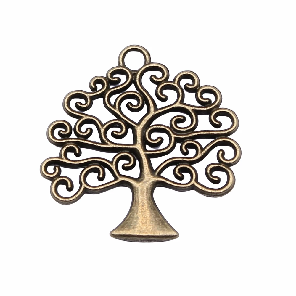 WYSIWYG 10 stks 26x26mm Antiek Brons Kleur Levensboom Charms Hanger Voor Sieraden Maken DIY Sieraden bevindingen