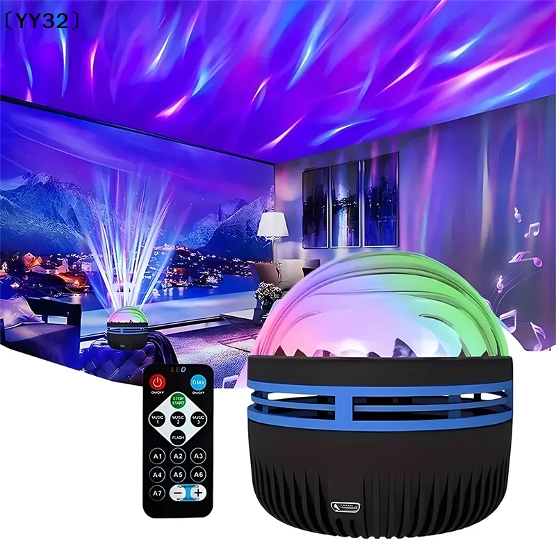 Led Aurora Starry Projection Lamp Water Ripple Disco Light Romantic Atmosphere For All Seasons〔YY32〕