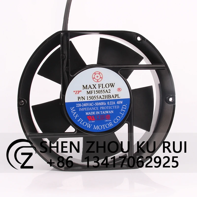 MF15055A2 Case Fan for MAX FLOW AC220V 0.22A 48W15CM 172X150X51MM 15055A2HBAPL17251 Axial Flow Exhaust Ventilation Industrial