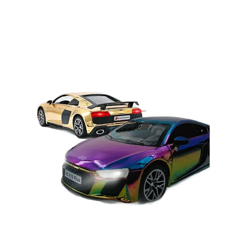 1:32 R8 V10 Plus Legierung Diecast Sportwagen Modell Spielzeug Simulation Fahrzeuge mit Sound Licht Zurückziehen Spielzeug Auto für Jungen