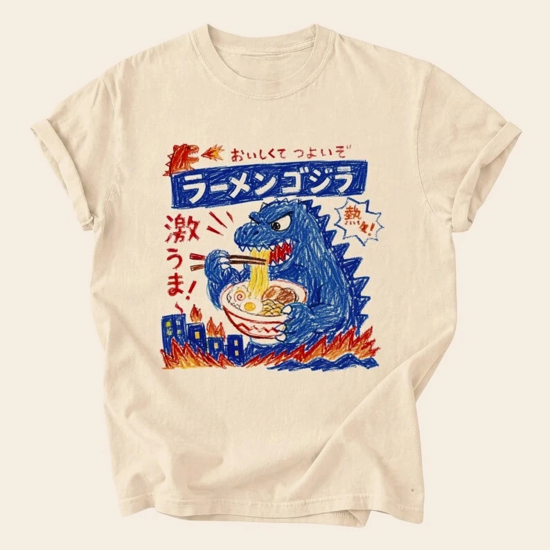 Godzilla Gojira Japanese Kaiju Movie Graphic T-Shirt Anime Print Oversized Japanese Manga Streetwear Men Women Harajuku Y2k Tops - view 3