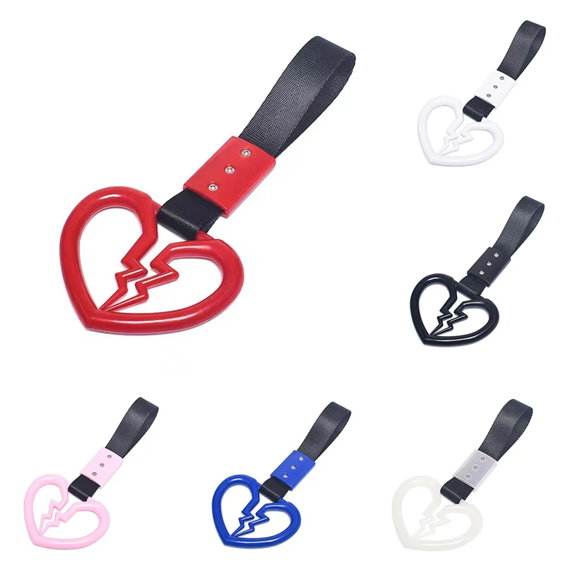 

Cute Broken Heart Shaped Car Anti-Static Strap Decorative Warning Hanging Ring Car Handle Rear Front Bumper Warning Ring