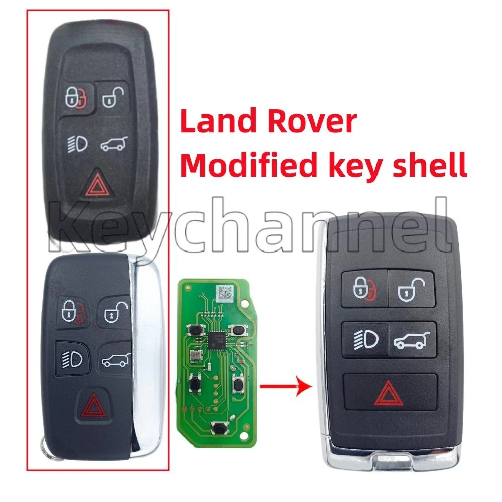 5 Button Car Key Shell Modified Smart Remote Case Keyless Fob Casing for Range Rover Sport Freelander Discovery 4 Evoque Velar