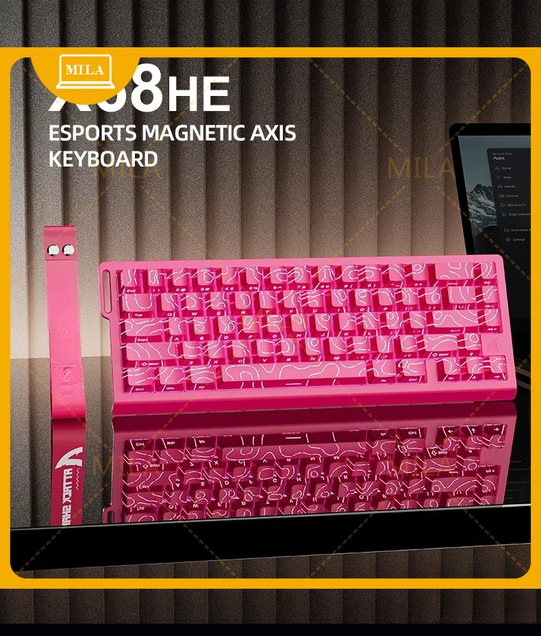 

For ATTACK SHARK X68HE Magnetic Keyboard Red Wired Mechanical for Pro Gaming 0.01mm Rapid Trigg 8000Hz SOCD/Rs 0.125ms 128K Rate