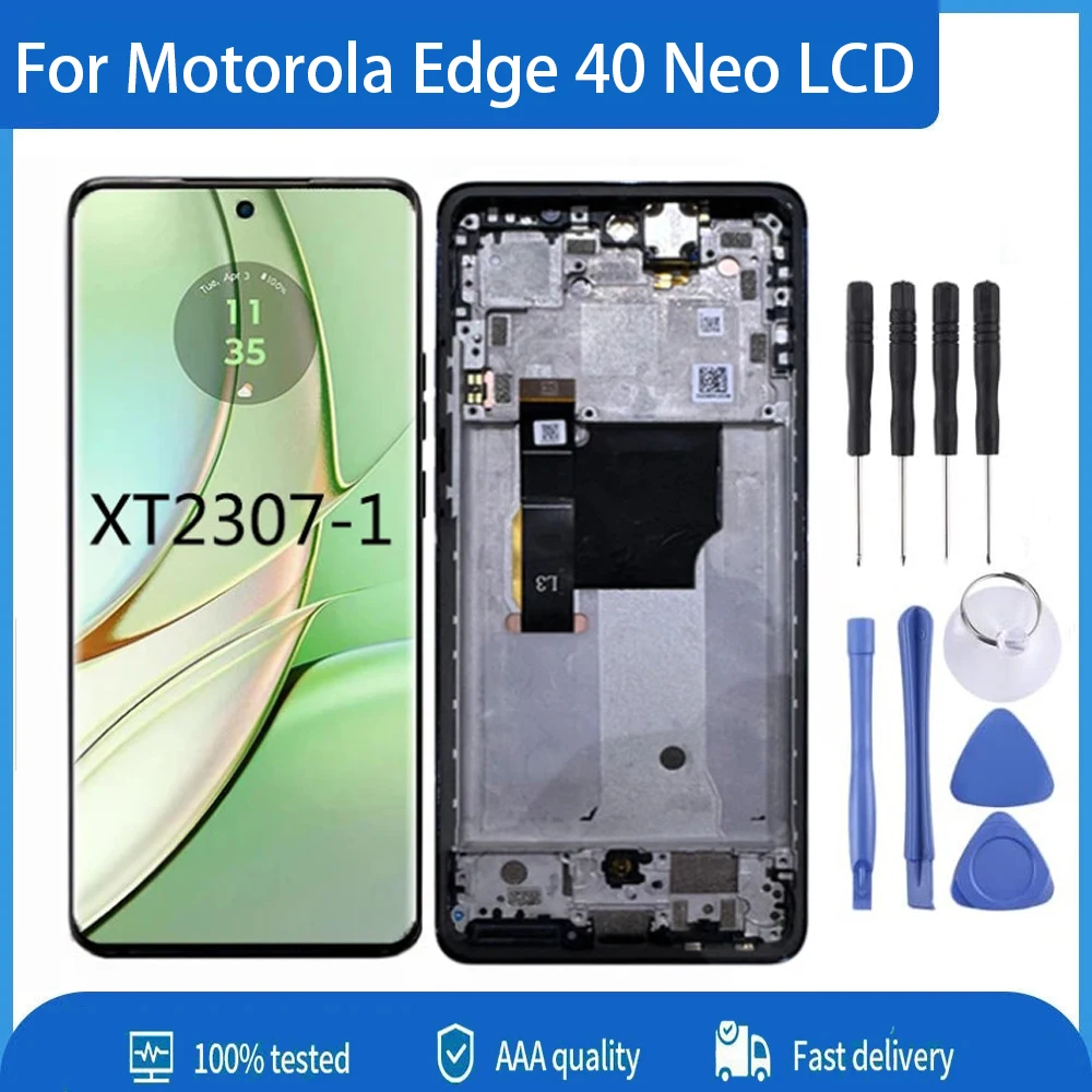 AAA++ AMOLED For Motorola Edge 40 Neo LCD Display XT2307-1 Touch Screen Digitizer Assembly For Moto Edge40 Neo LCD Replace