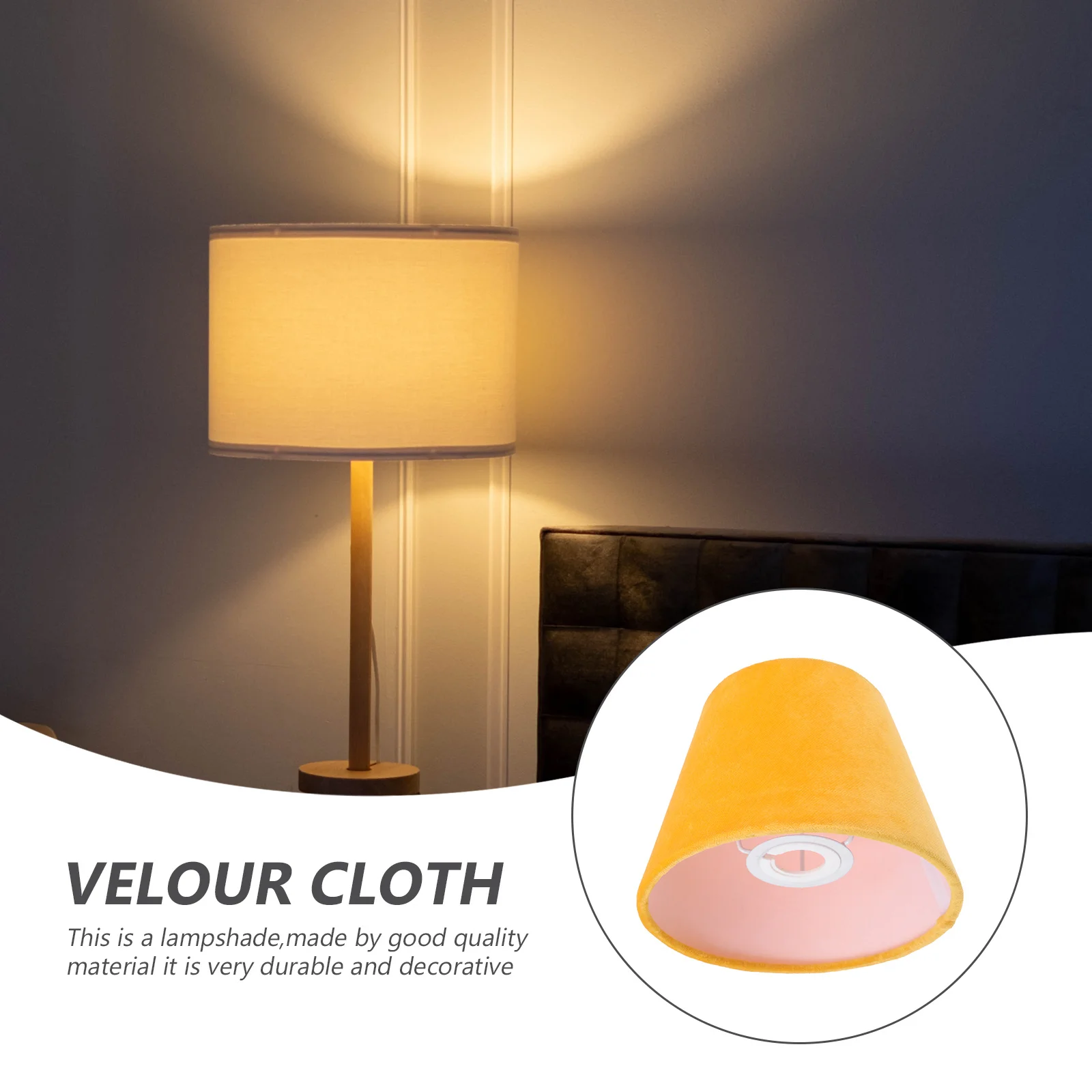 

1 шт., замена велюрового тканевого абажура для настольного светильника, простой декоративный чехол для лампы, аксессуар для абажура для дома, спальни