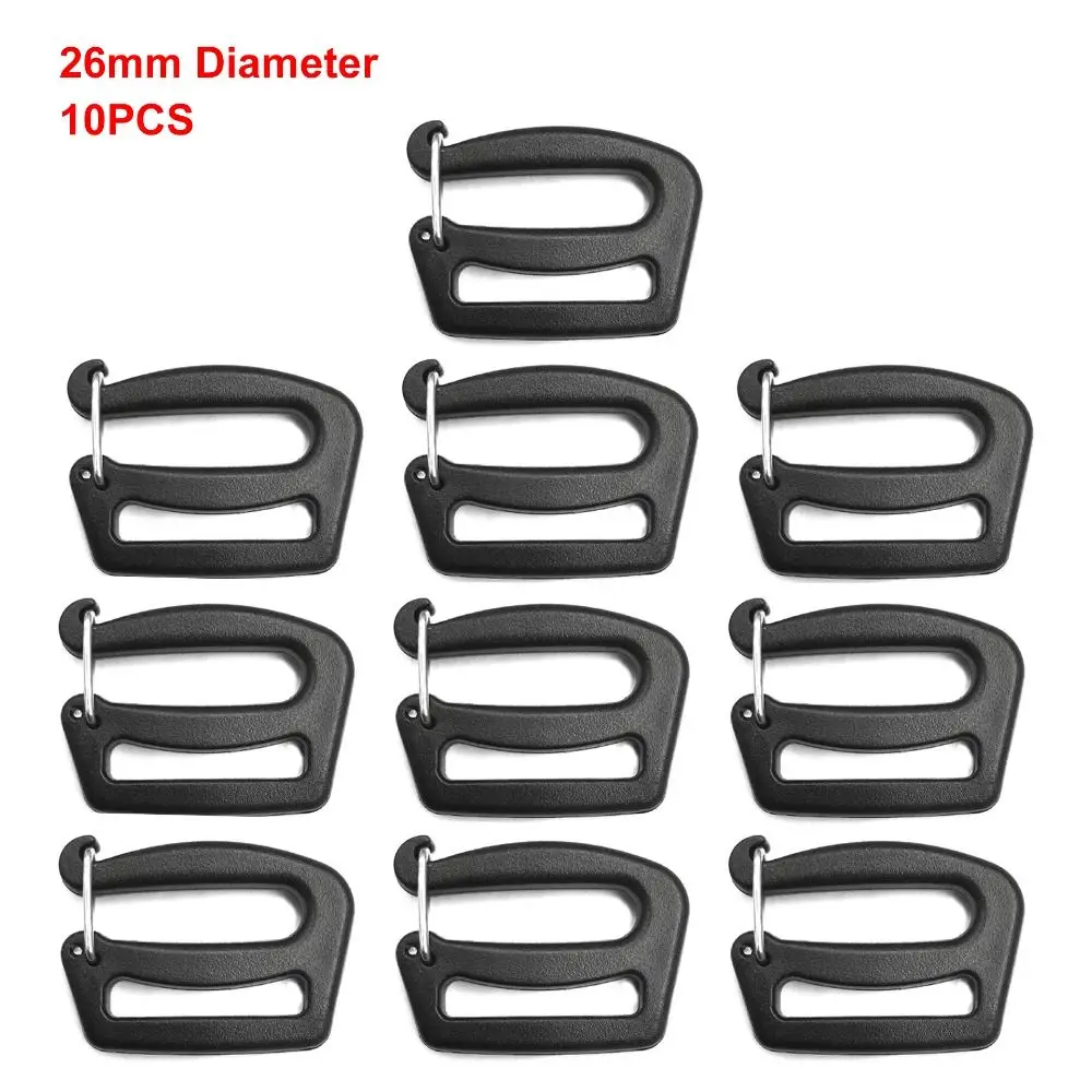 5/10pcs Quick Release G Hook 26/38mm Adjustable Backpack Bag Clips Black Webbing Buckles for Outdoor Luggage Sack Backpack