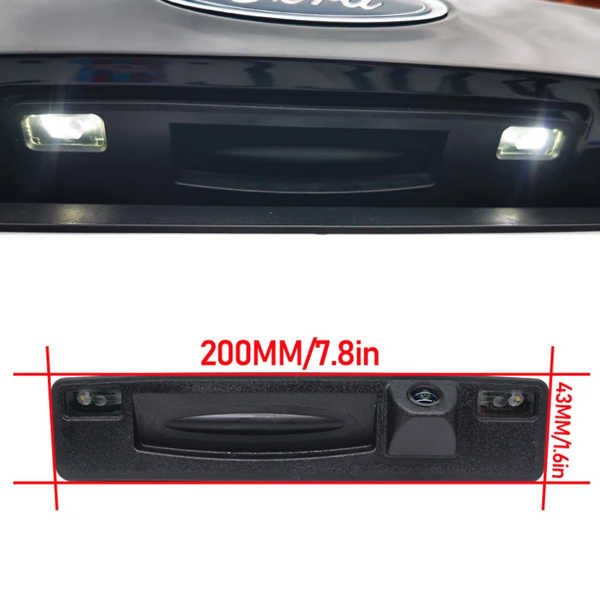 HD 1080P 170° FishEye Car Trunk Handle Rear View Camera For Ford Focus Fiesta MK3 Facelift 2015 2016 2017 2018 2019 2020 2021