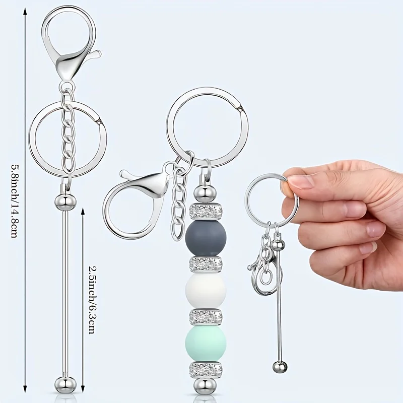 7/15pcs DIY Beaded Keychain Set Multi-Functional Creative Handmade Key Ring Sticks Headless for Gift-Making view 6