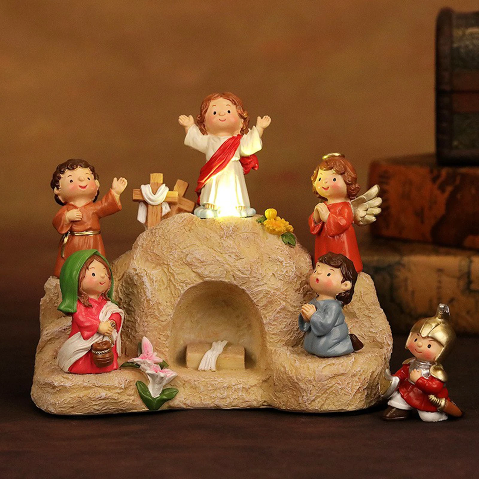 Jesus Ascension Day Scene Decoration Cartoon Resin Christmas Easter Gift Interior DIY Home Decor Craft Ornaments