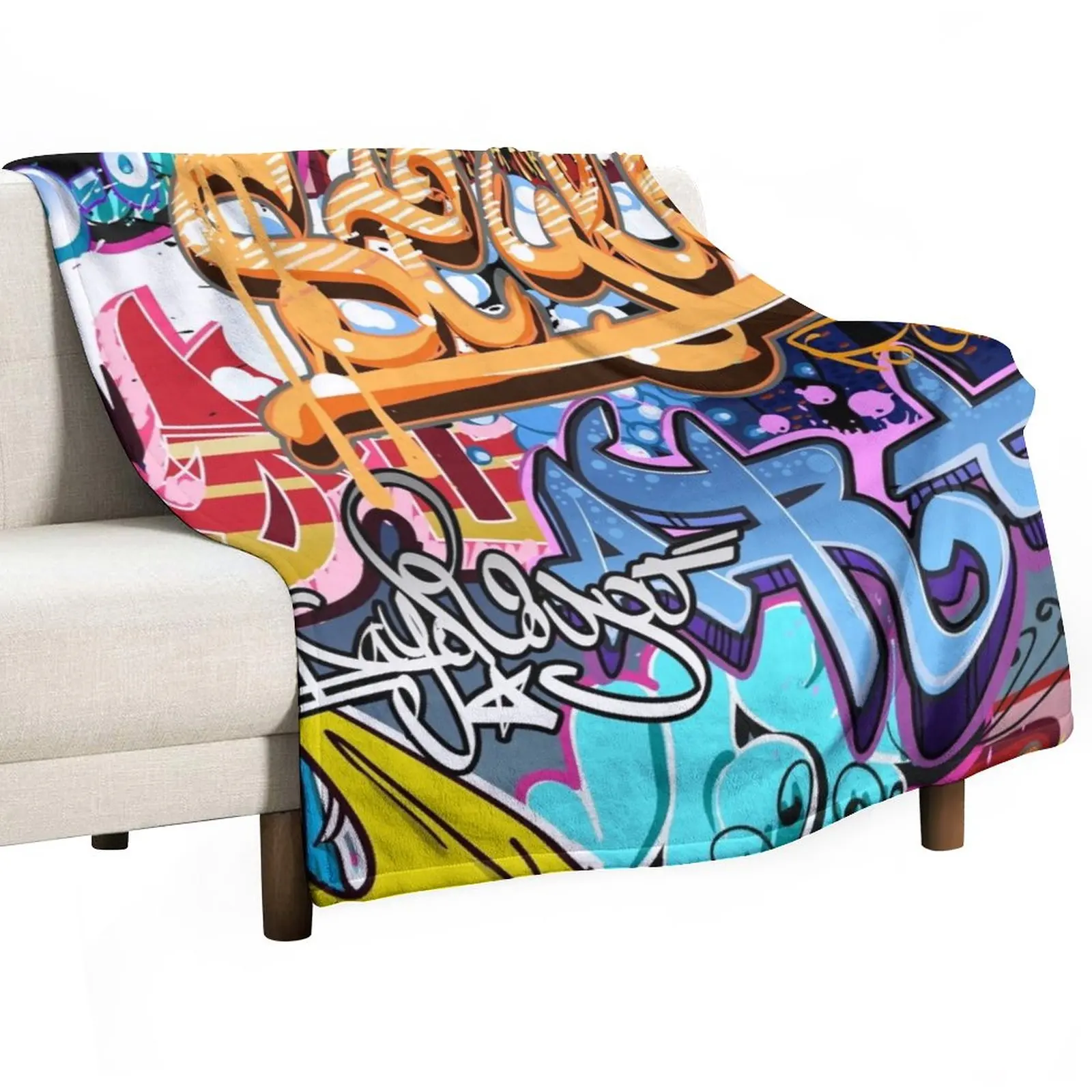 

Graffiti Throw Blanket Hairys anime Baby Nap Blankets