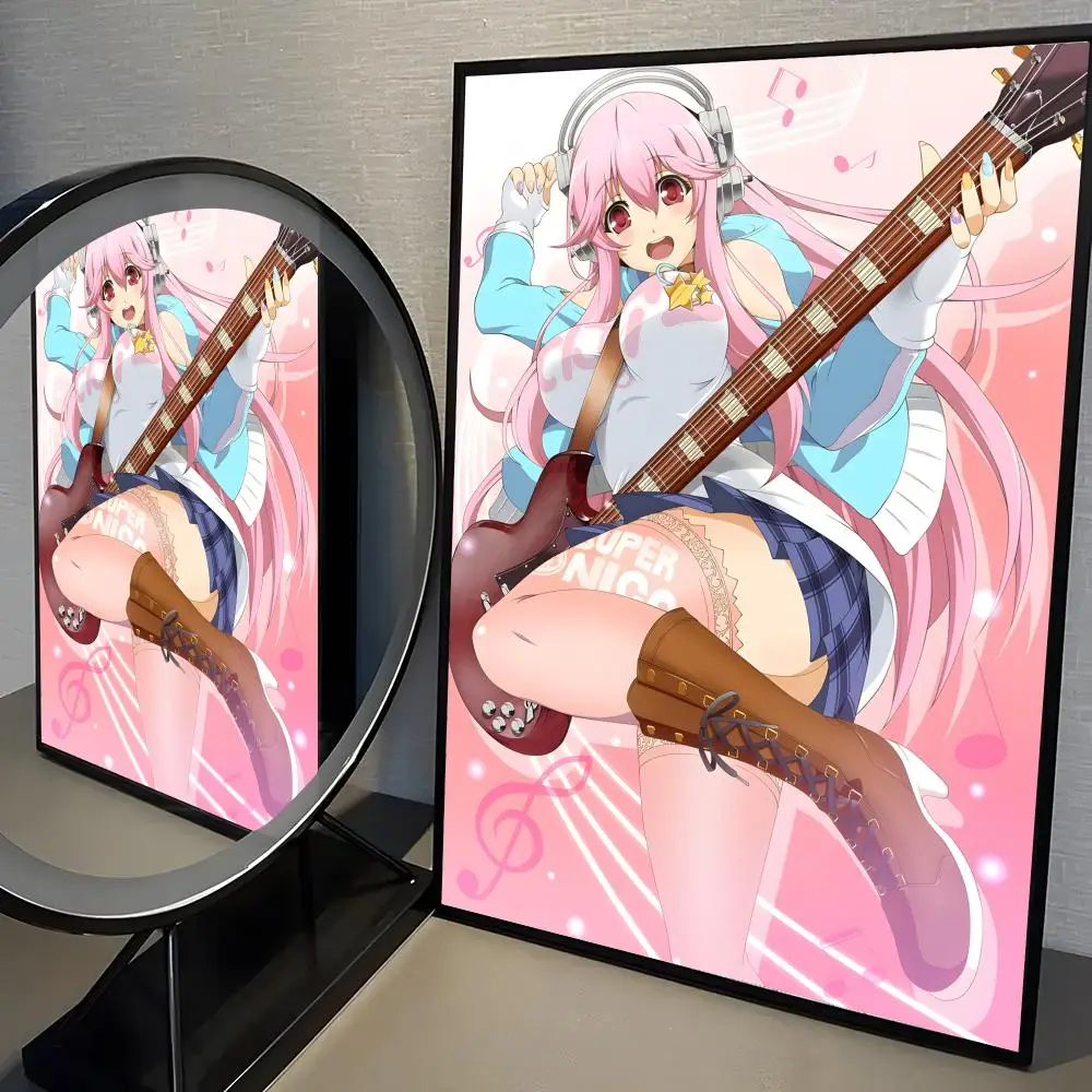 Charakter-Super-Sonico-Poster, selbstklebender Kunst-Aufkleber aus wasserfestem Papier, für Café, Bar, Zimmer, Wanddekoration – Detail 15