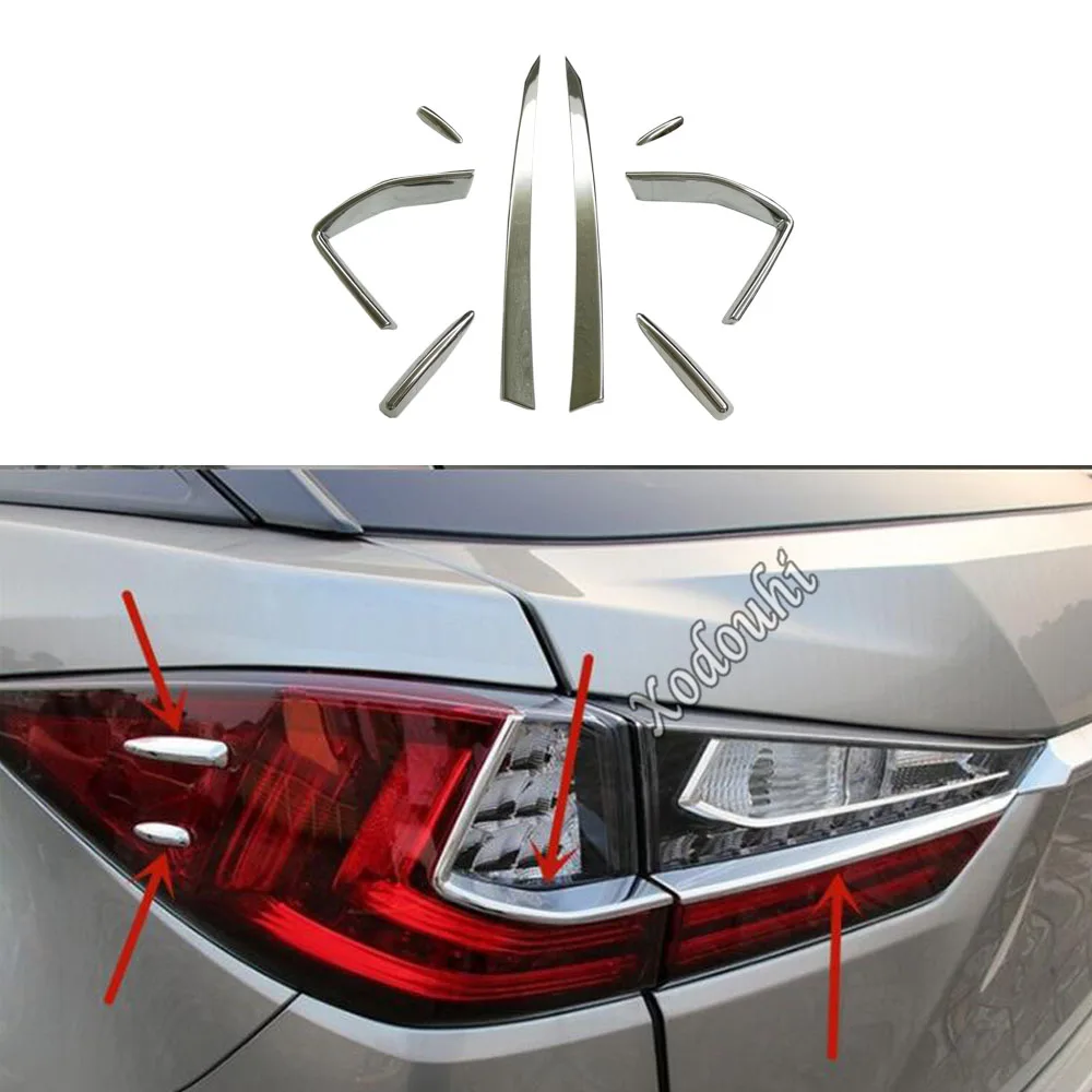 Car ABS Chrome Rear Tail Light Lamp Covers Trim For Lexus RX 200t 300 450h 2016 2017 2018 2019 2020 2021 Car Accessories Eyebrow