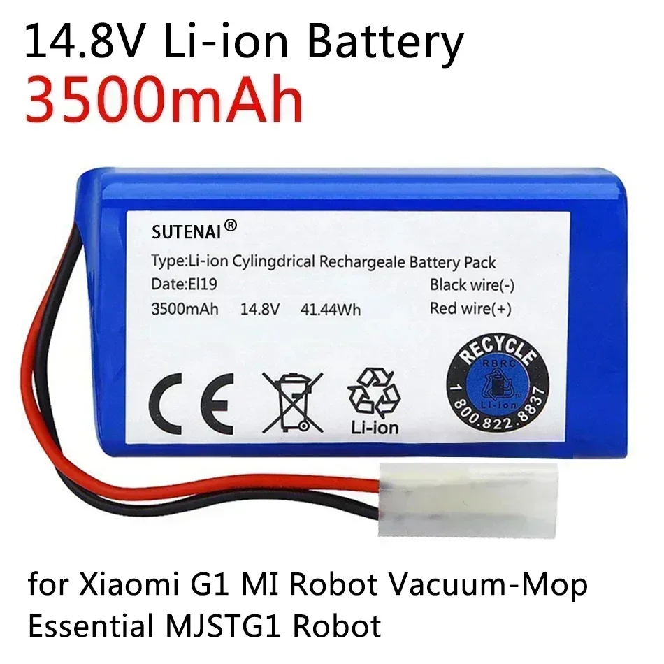 NEW 14.8V 3500mAh Li-ion Battery for Xiaomi G1 MI Robot Vacuum-Mop Essential MJSTG1 Robot Vacuum Cleaner 18650 Battery Pack