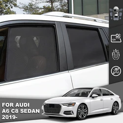 For Audi A6 C8 Sedan 2019-2023 2024 Car Sunshade Shield Front Windshield Frame Curtain Rear Side Baby Window Sun Shade Visor