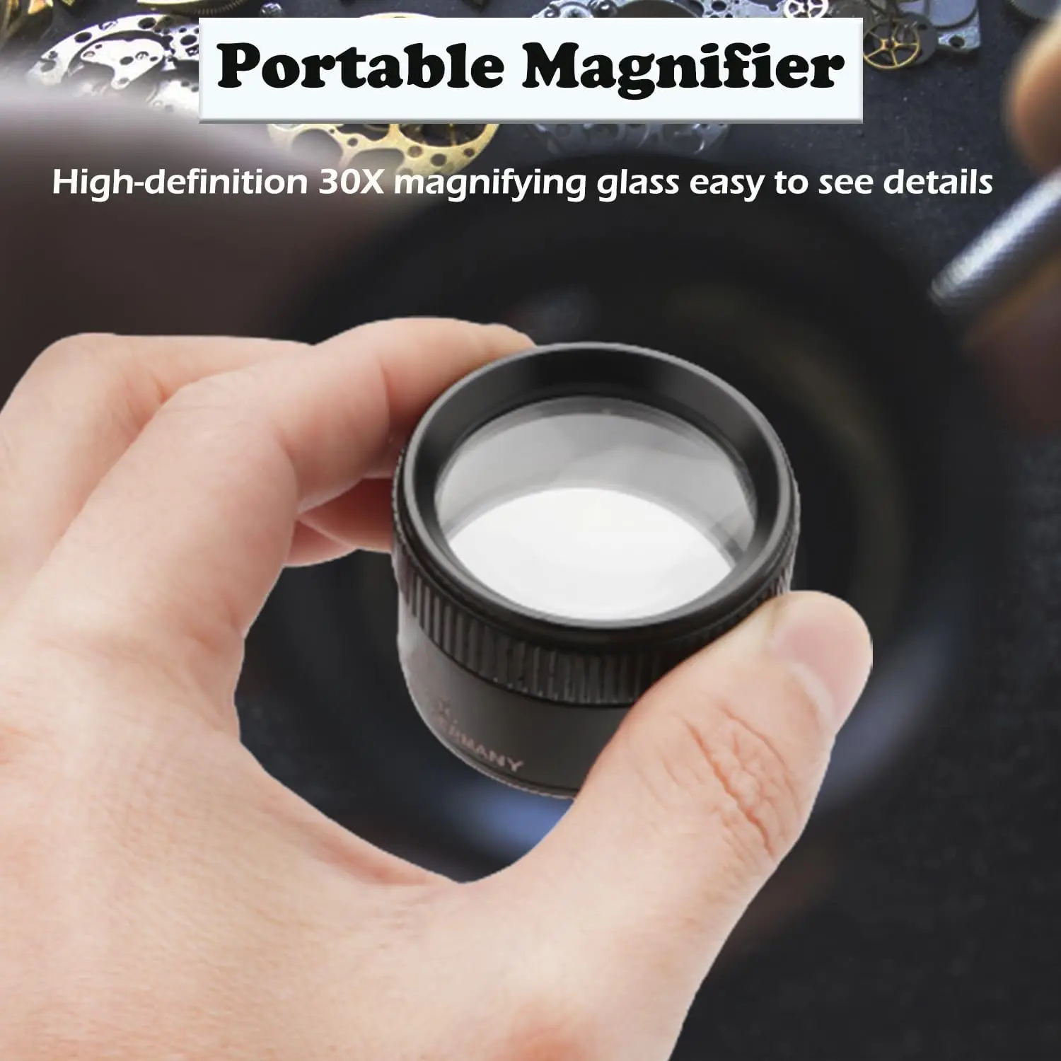 Magnifying Glass Jewelry Magnifier 30X Magnification Zinc Alloy Headband Portable Reading Pocket Magnifier Magnifying Loupe