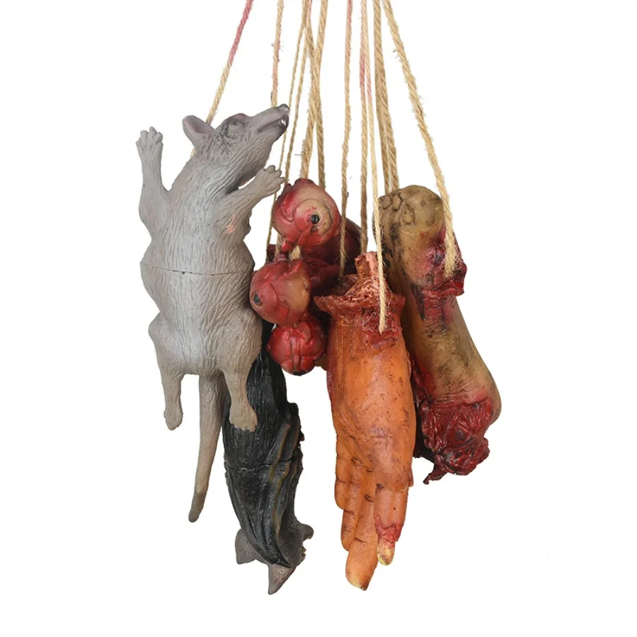 1 Stück Halloween-Horror-Hängedekoration, Künstliche Tote Maus, Fledermaus, Blutige Hände & Füße, DIY-Dekoration für Geisterhäuser, Gruselige Party-Artikel – Detail 7
