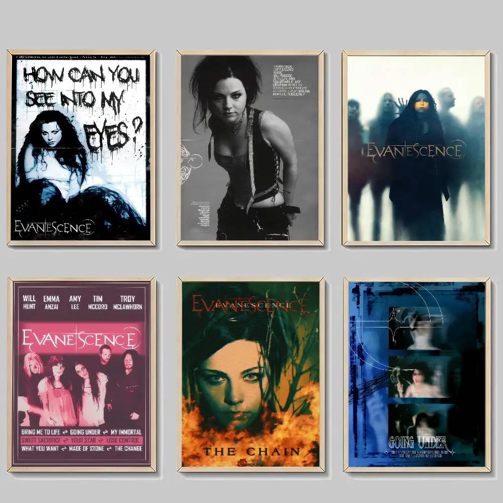 Evanescence Band Klassische Vintage-Poster, Dekoration, Gemälde, Wandkunst, weißes Kraftpapier, Kawaii-Raumdekoration