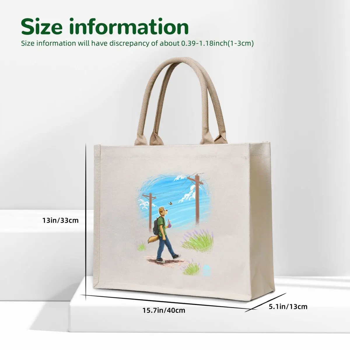 حقيبة تسوق Andy's Walk Tote، حقيبة قماش بشعار، حقيبة يد نسائية، حقيبة صديقة للبيئة