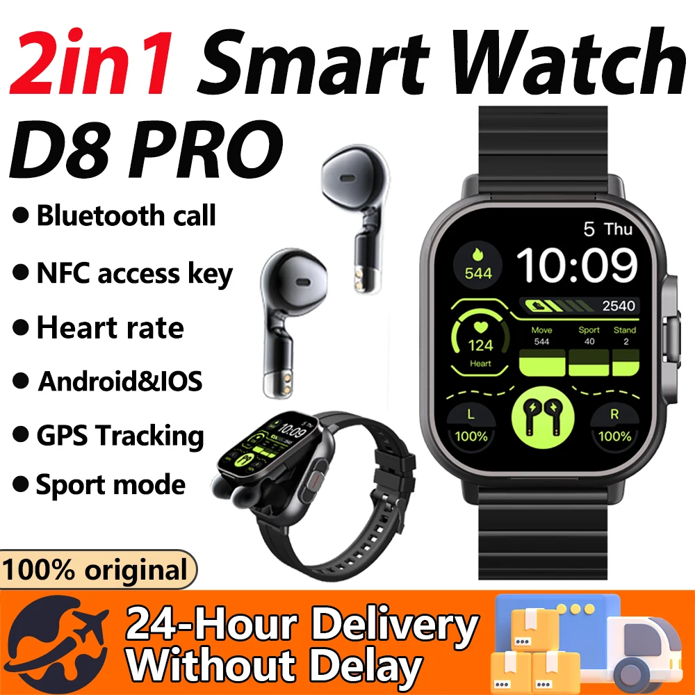 

TWS 2in 1 Smart Watch With Headphones Sports Watch Bluetooth Headset Call Watch Men Health Monitor NFC Women Smartwatch Earbud