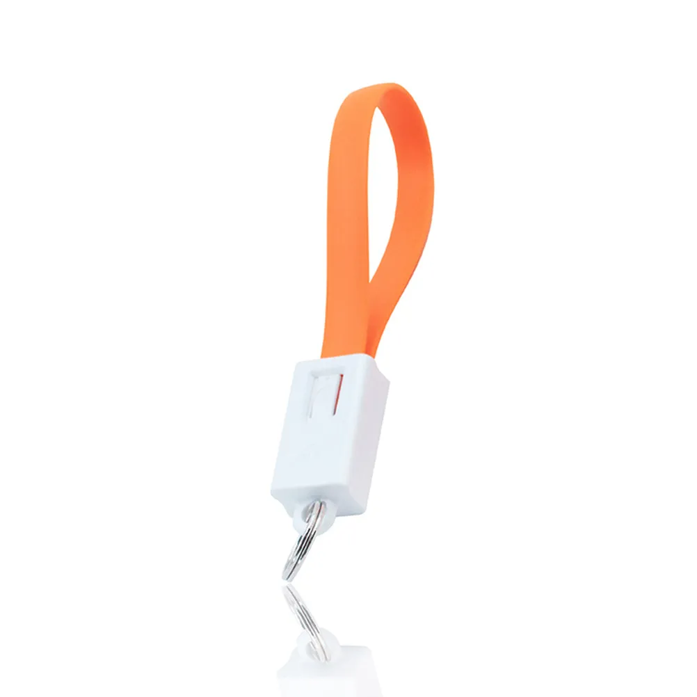 USB Cable Keychain Key Ring Portable Charging Cord Compatible with Android Mp4 Mp3 Player 20x0.8x1cm