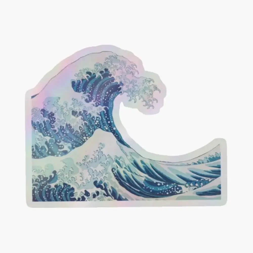 

Волнистая наклейка, голографическая наклейка для декора ноутбука, спальни, автомобиля, милый мультяшный арт, модный общественный чемодан