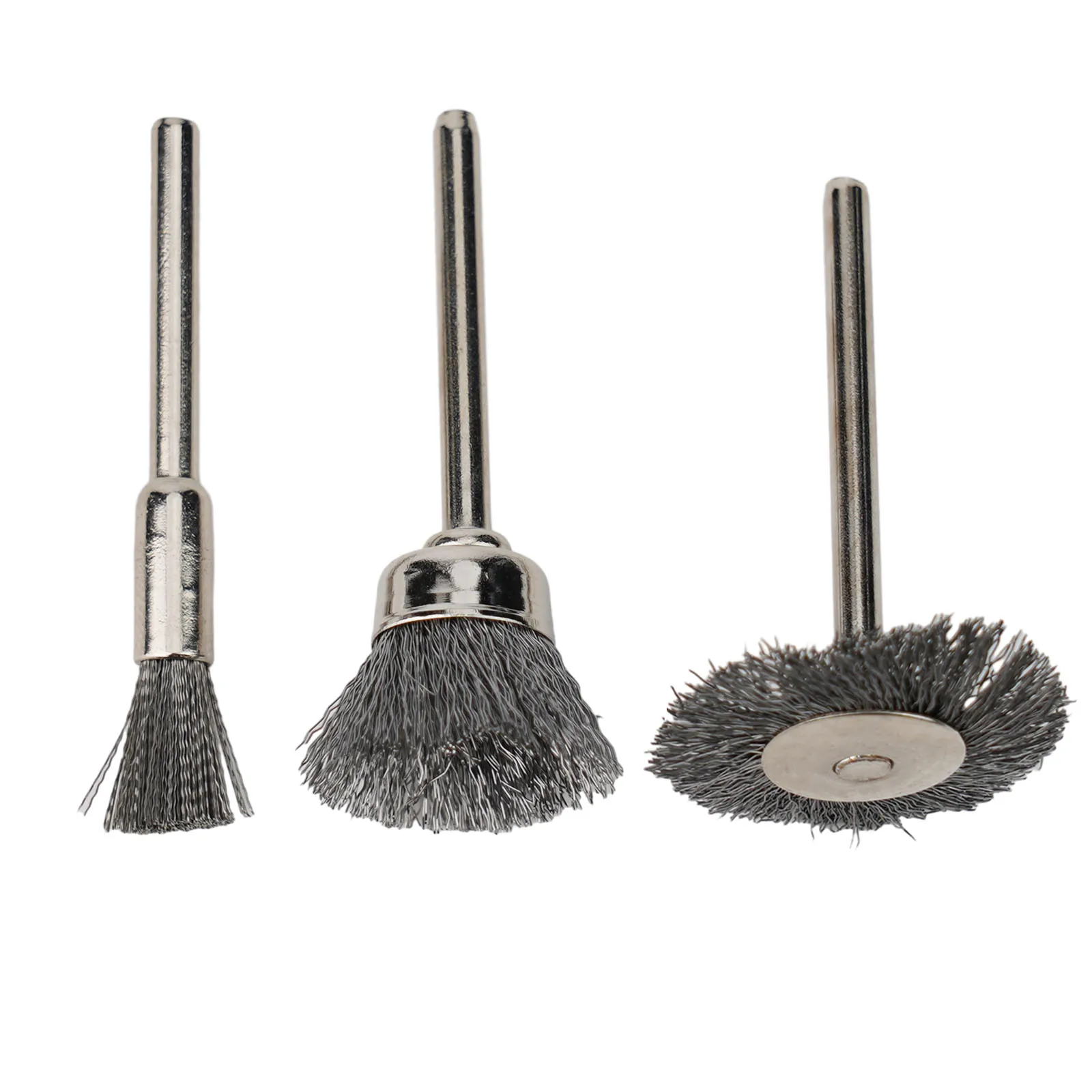 Polishing Grinding Wire Brush 3Pcs/Set Brushes Polishing Rust Removal Stainless Steel Steel Brush Wire Wheel With Rod