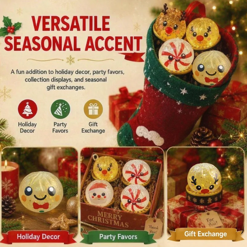 2026 Weihnachtsthemen-Quetschball: Niedlicher Brötchen-Squishy mit langsamem Rückstand zur Stresslinderung, Weihnachtsfigur, Geschenk – Detail 8