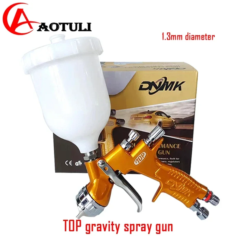 

DNMK Spray Gun 1.3mm Nozzle Glod With Mixing Cup Water Based Air Spray Gun Airbrush For Automotive Maintenance Painting tools